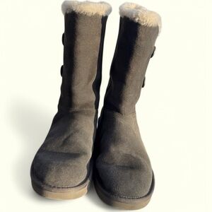 Koolaburra by UGG Women's Kinslei Tall Suede & Faux Fur Stone Grey Size 7